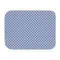 Blue Polka Dot Sherpa Blanket laid flat, front view
