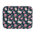 Blue Rose Sherpa Blanket laid flat, front view
