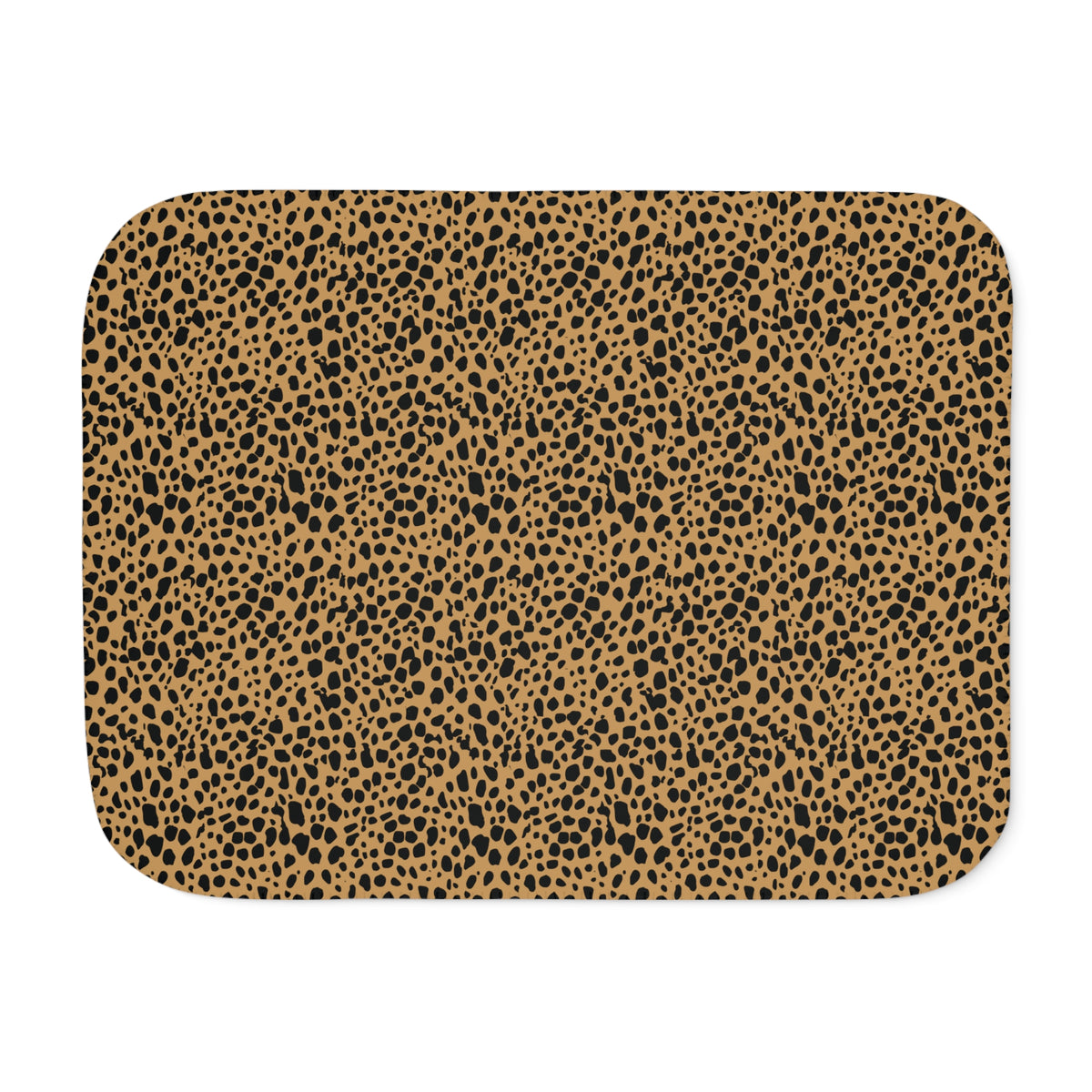 Brown Cheetah Print Sherpa Blanket laid flat, front view