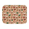 Brown Gingerbread Sherpa Blanket laid flat, front view