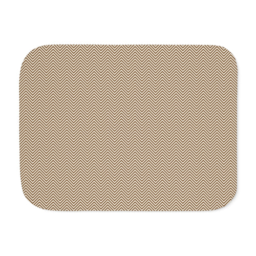 Brown Herringbone Sherpa Blanket laid flat, front view