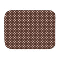 Brown Polka Dot Sherpa Blanket laid flat, front view