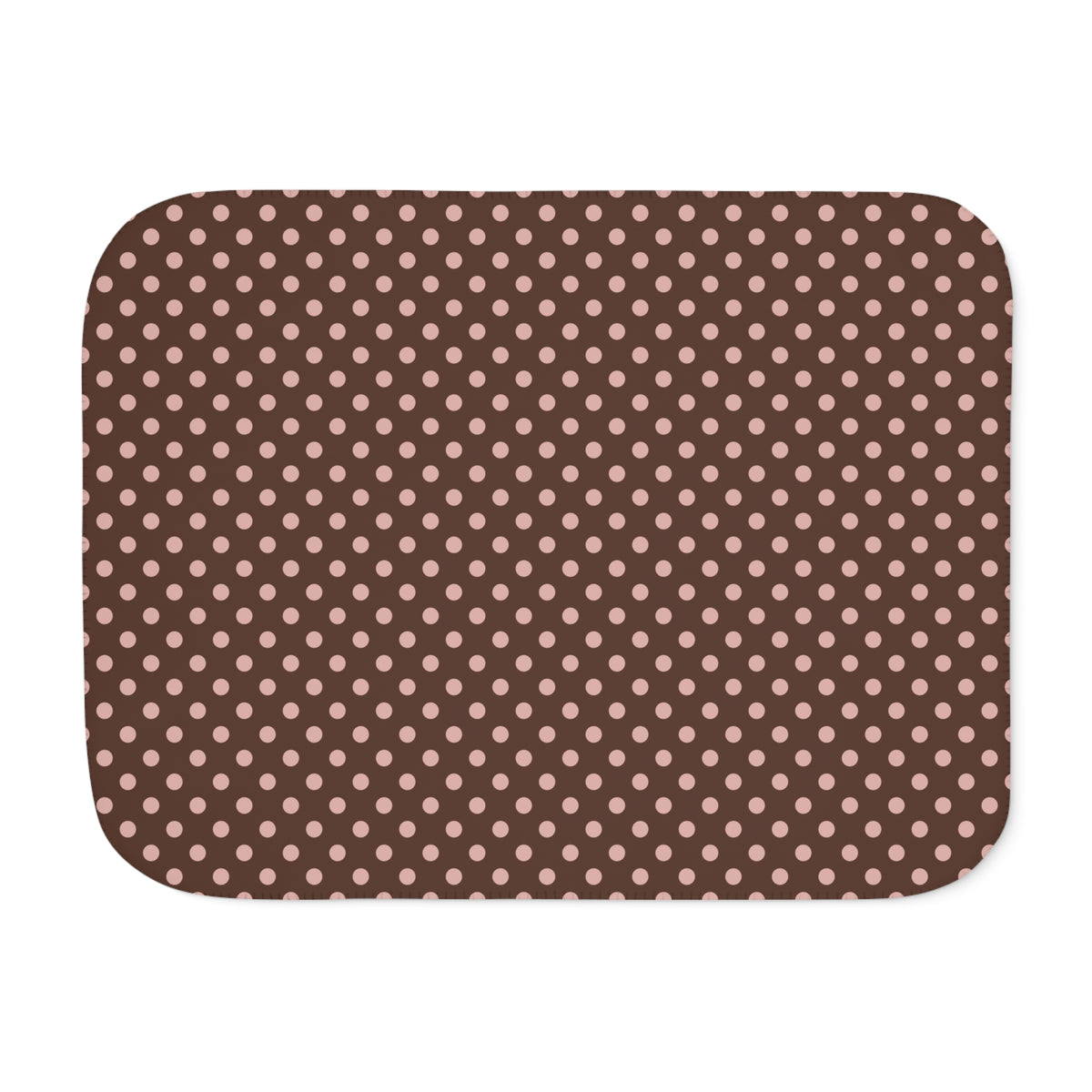 Brown Polka Dot Sherpa Blanket laid flat, front view
