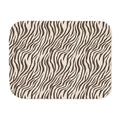 Brown zebra print sherpa blanket laid flat, front view