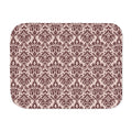 Burgundy Tapestry Sherpa Blanket laid flat, front view
