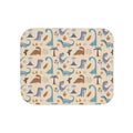 Cream Dinosaur Sherpa Blanket laid flat, front view
