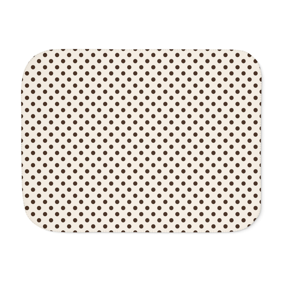 Cream Polka Dot Sherpa Blanket laid flat, front view