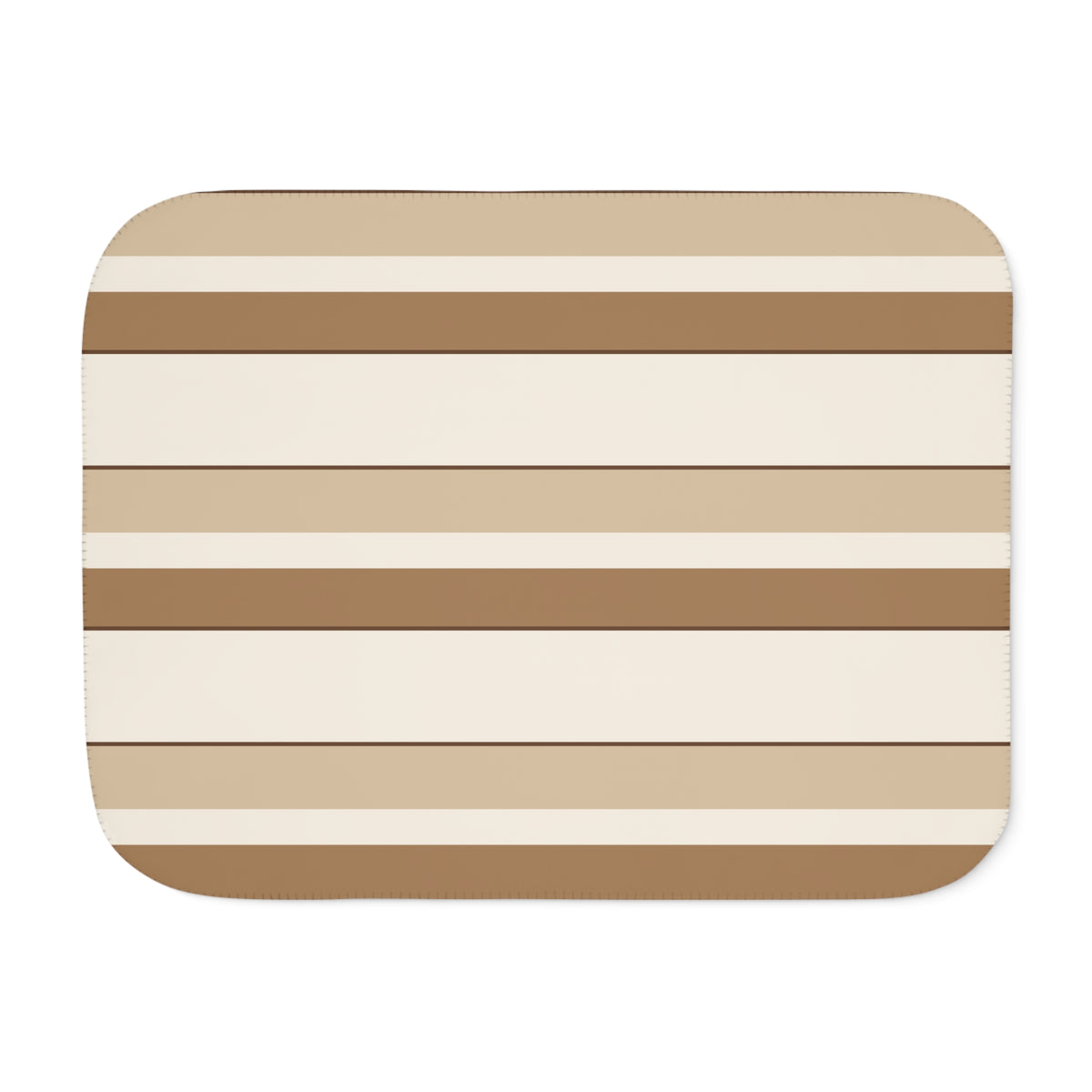 Cream Striped Sherpa Blanket laid flat, front view