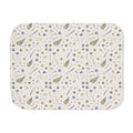 Cream Wildflower Sherpa Blanket laid flat, front view