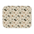 Green Mushroom Sherpa Blanket laid flat, front view