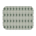 Green Nordic Star Christmas Sherpa Blanket laid flat, front view