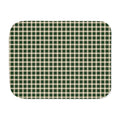 Green Plaid Sherpa Blanket laid flat, front view