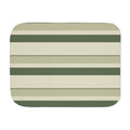 Green Striped Sherpa Blanket laid flat, front view