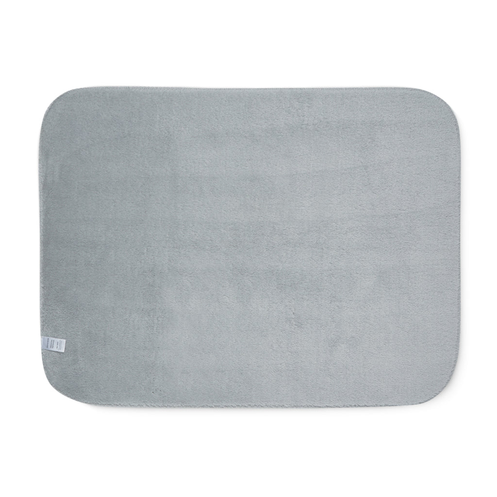 Back of the grey leopard print sherpa blanket in grey soft sherpa