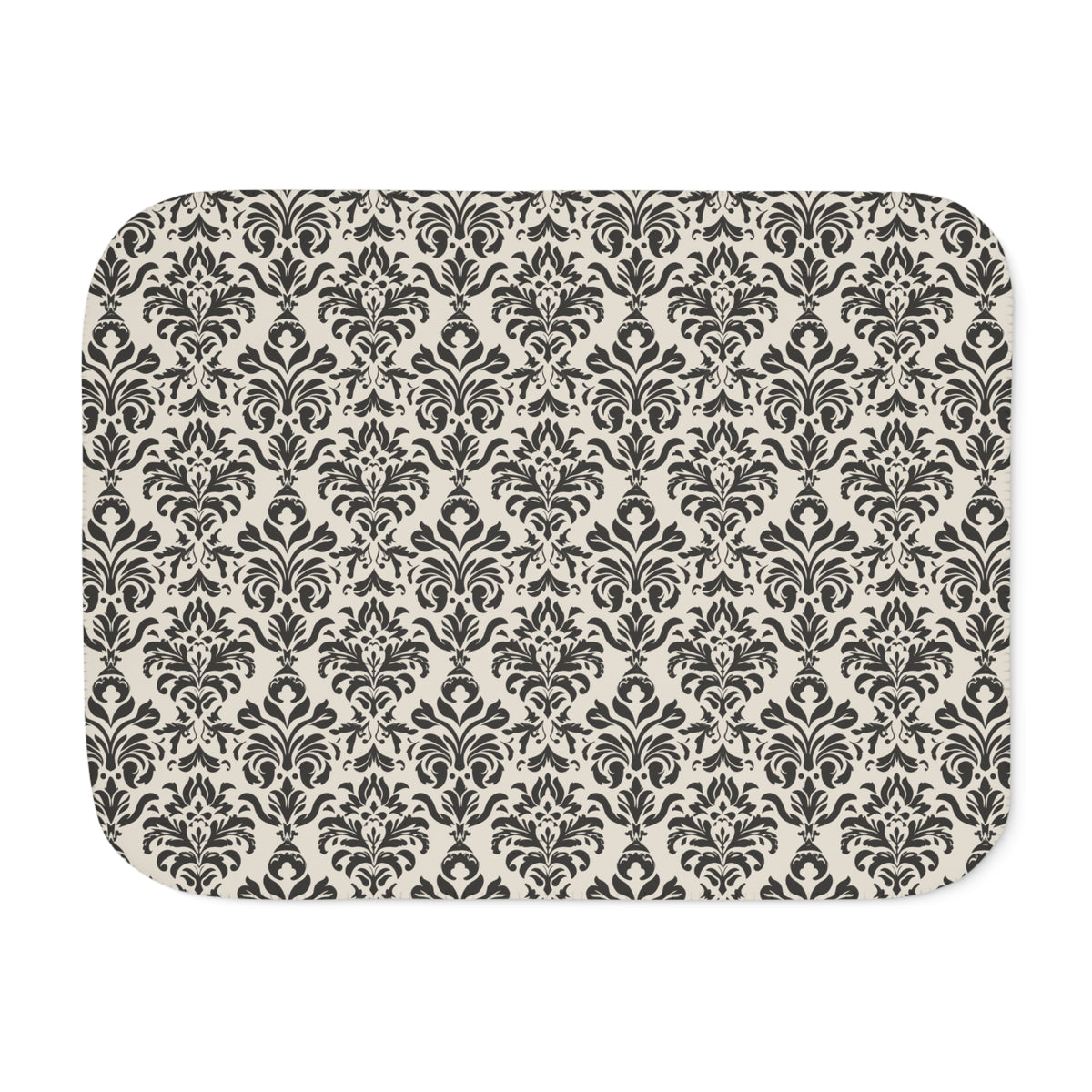 Grey Tapestry Sherpa Blanket laid flat, front view