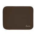 Personalized brown sherpa blanket with name, front view with name in the corner