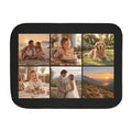 Photo Collage Blanket in black with 6 photos, front view